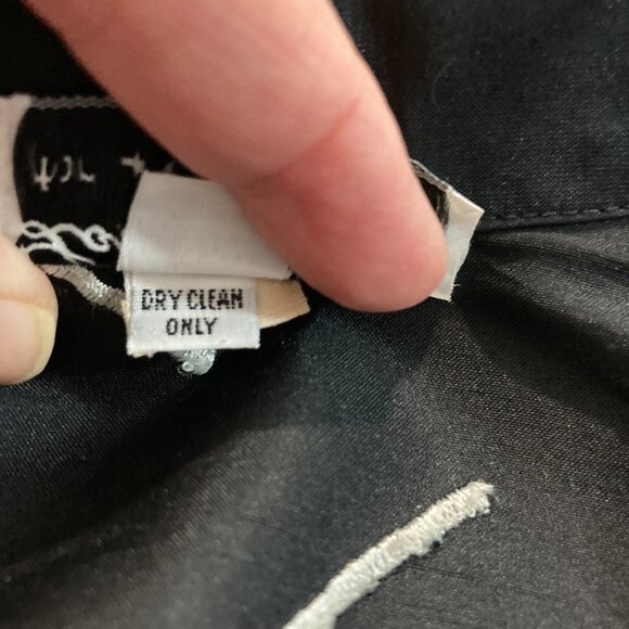 Vintage LOUIS SIMON for La "Libellule" Black White Silk Tunic Jacket Button Up - Picture 7 of 9